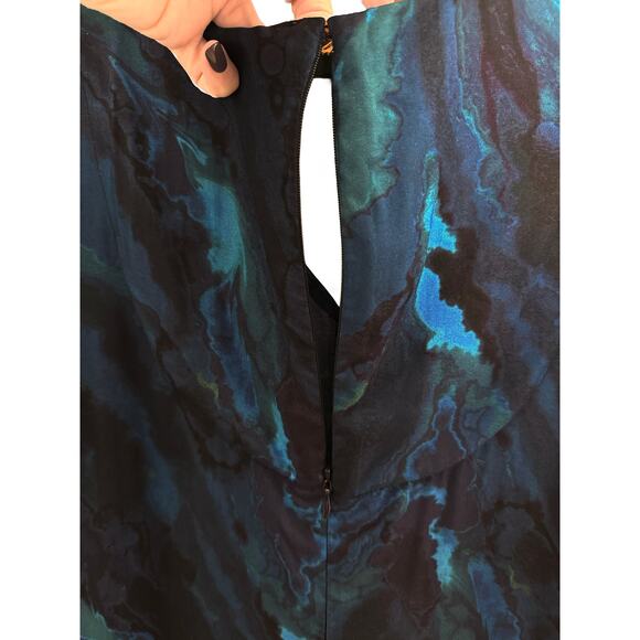 Soft Surroundings Women's Blue Marble Print Flutter Sleeve Viscose Maxi Dress - Picture 6 of 8